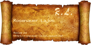 Rosenauer Lajos névjegykártya
